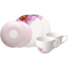 Villeroy & Boch - Rose Garden Coffee Set, 6 Pieces, Crockery Set for 2 People, Premium Porcelain
