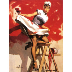 Wee Blue Coo Pin Up Girl Red Paint Large Wall Art Poster Print Thick Paper 18X24 Inch Mädchen Farbe Wand Poster drucken