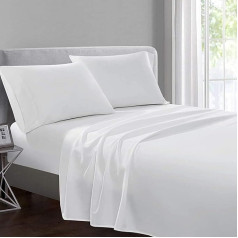 100% Egyptian Cotton 400 Thread Count White King Size Flat Sheet