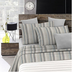 Italian Bed Linen Emotion Grey Stripe Duvet Cover Set 1 Posto e Mezzo
