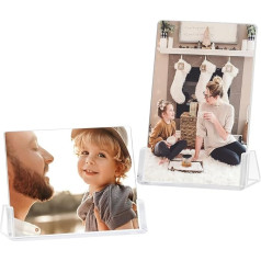 Boxalls 8x10 Picture Frame with Clear Base Acrylic Picture Frame Frameless for Desk Decoration (Horizontal+Vertical)