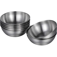 HEMOTON Set of 8 Stainless Steel Sauce Bowls for Dipping Dessert Bowls Set Spice Bowl Sushi Soy Dipping Bowls (Silver)