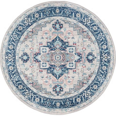 SAFAVIEH Traditional Rug for Living Room, Dining Room, Bedroom - Brentwood Collection, Short Pile, Light Grey and Blue, 201 x 201 cm