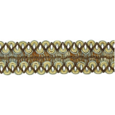 DecoPro Vintage 2 Wide, Silver, Blue, Gold, Off Whitegimp Braid Trim – Island Breeze 5939 (Sold by the yard (One Yard = 36 36/3ft)