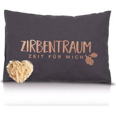 Herbalind Swiss pine cushion in anthracite/rose gold, 30 x 20 cm, with zip, filled with pine flakes, 100% cotton without additives, sleeping pillow, scented pillow