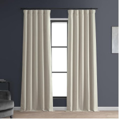 HPD Half Price Drapes FLCH-FMBO20106-108 Signature Linen Blackout Curtain (1 Panel), 50 x 108 cm, Caravan Beige