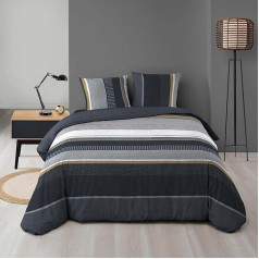 Douceur d'Intérieur, Eliot 3-Piece Duvet Cover Set, 240 x 220 cm, Flannel, Microfibre