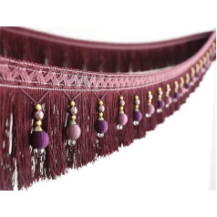 GIVBRO Braided Beads Hanging Tassel Fringe Trim Fabric Ribbon Curtain Table Wedding Accessories 2 Yard