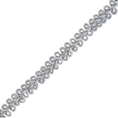5 Meter/Los Spitzenbesatzband Gold Silber Tausendfüßler geflochtener Spitzenbesatz für Nähzubehör DIY Handwerk Hochzeit Party Dekor-LC025silver-10mm