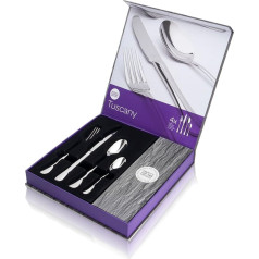 16-Piece Kitchen Cutlery Set - Tuscany by Taylors Eye Witness Elegant, Slim & Classic. 18/10 Stainless Steel Mirror Shine. Dishwasher Safe. Knife/Fork/Spoon/Teaspoon. 4 Settings
