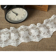 European Crown Non-Elastic Lace Trim 8cm Wide Lace Trim Curtain Tablecloth Slipcover Bridal DIY Clothing/Accessories (2 Yard in a Package) (White)