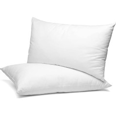 SM Decor Pillows, Pack of 2, Bounce To Back, Soft Filling Bed Pillows for Side, Stomach and Back Sleepers, Hotel Quality Body Pillows (2 Pieces, Plain Pillows)