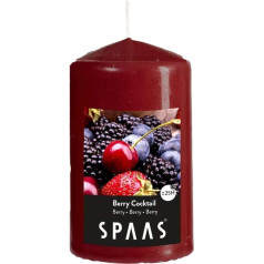 Spaas 12 Scented Pillar Candles Cylinder Candles 60/100 mm ± 25 Hours Berry Cocktail