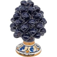 sicilia bedda - Sicilian cones made of ceramic from Caltagirone - foot decorated - 100% Sicilian craft (height 12 cm, blue)