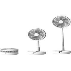 APOKIN® Foldable Pedestal Fan Silent USB Portable Remote Control Rechargeable 7200MHA with Telescopic Pole with 3 Speed Levels Non-Slip Base