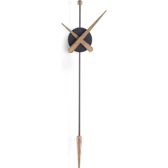 NOMON Design Wall Clock Diameter 28 x 63 cm Length Lace, Black, Oak, Design: