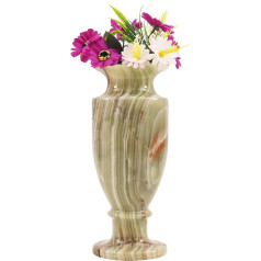 Radicaln Marble Flower Vase 10x3.8 Inch Green Onyx Handmade Office Living Room Centerpieces Modern Decorative Vases for Home Decoration