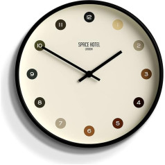 SPACE HOTEL® Interstellar Wall Clock, Modern Wall Clock, Quiet Sweep Wall Clock, Modern Clock with Decorative Dial, Minimalist Design, Perfect for Kitchen/Office/Living Room, 30 cm (Multi-Colour)