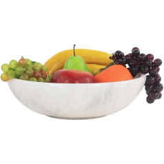 Radicaln Marmor-Obstschale, 25,4 cm, handgefertigt, Obst- und Gemüseaufbewahrung für Küchentheke – Dekor-Obsthalter für Esstisch (weiß)