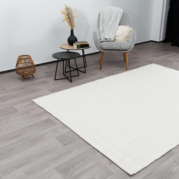 Steffensmeier Korinth Hand-Woven Carpet | Healthy Wool Rug | Top-Quality Virgin Wool | Natural Light Colour & Hand-Woven | Size: 70 x 130 cm, 80x150 cm