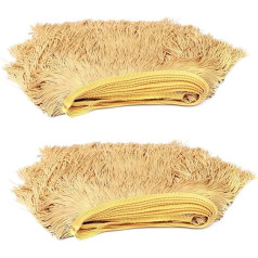 STOBOK 2 Pieces Lace for Clothing Accessories Astetic Room Decoration Fringe Trim for Latin Dress Embellishments Wide Lace Tassel with Fringe Trim Curtain Moustache Decorate 15c