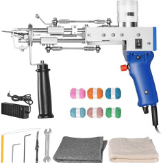 Tufting Gun Set Electric Touffet Gun, Aomdom 7-21mm, 2-in-1 DIY at Home, with Wool Yarn and Tufting Canvas and Beginners for Crafts, Carpet, Clothes