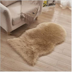 QIKEGooods Sofa Rug Fuax Fur Soft Fluffy Shaggy Rug for Living Room Bedroom Sofa Chair Khaki 60x110cm