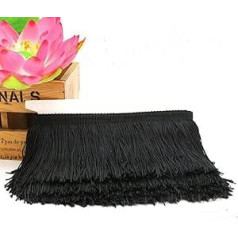 10 Meters 9cm Short Tassel Fringe Trim Lace Ribbon Tassels for Curtains Dresses Sewing Fringe Colors Embellishments DIY Accessories Black
