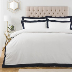 Paoletti Harvard Cotton Single Duvet Cover Set, Navy