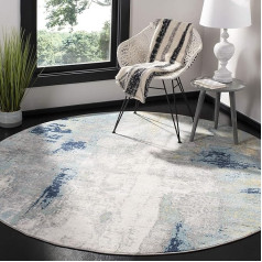 Safavieh Jasper Collection JSP101A Modern Contemporary Abstract Area Rug, 3' Round, Grey/Gold