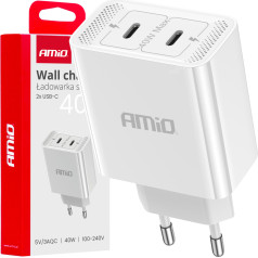 Tīkla lādētājs 230v 2x usb-c 40w -03892