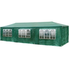 Tectake ® Gazebo 3 x 9 m, Garden Gazebo with 8 Removable Side Panels and 6 Windows, Camping Tent with Waterproof Tarpaulin with UV Protection, Party Tent for Garden, Party, Event, Wedding, Festival -