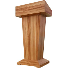 LUCEAE Wooden Podium, Minimalist Square Lectern, Pulpit for Churches, Welcome Table, Lecterns & Podiums, Portable Podium Desk with Storage Shelf, for Classroom, Seminar, Cafe, Wedding