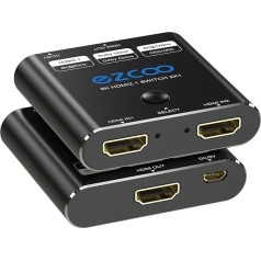 Rofavezco 8K HDMI 2.1 Switch 4K 120Hz 2x1 CEC ARC HDCP2.3 VRR 48Gbps HDR10 HDMI 2.1 Switcher 2 In 1 Out 8K 60Hz D-olby Vision Atmos Support All Resolutions SW21H21