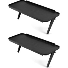 Qwork Set of 2 TV Top Shelves, Screen Top Shelf, Plastic, 120 x 310 mm, for TV Box, Router, Camera, Game Box, Remote Control