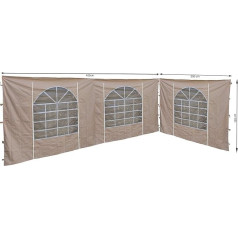 QUICK STAR 2 Side Panels with PVC Window 300 x 193 cm / 400 x 193 cm for Sahara Gazebo 3 x 4 m Side Wall Sand