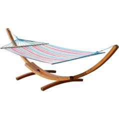 ALEOS. Samana XXL Hammock Frame 410 cm Larch Wood with Colourful Rod Hammock