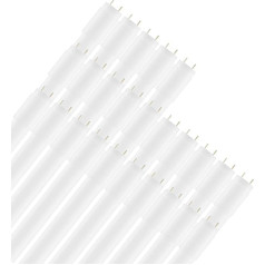 LumCa Pack of 25 LED T8 Tubes 24 W/860 Daylight Replaces 58 W Fluorescent Tube G13 150 cm 6000 K 2880 lm LED Fluorescent Tube Including LED Starter 270° Beam Angle KVG LED Tube Not Dimmable