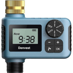 Hose Timer with Brass Inlet, Water Timer for Garden Hose Faucet, Sprinkler Timer Outdoor Watering Timer with Rain Delay/Manual for Garden/Outdoor Hose, Yard, Lawn, 1