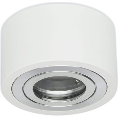 LED Mini Surface-Mounted Spotlight IP44 Round White 5 Watt Warm White 230 Volt - Ceiling Spotlight for Bathroom Sauna Outdoor - Flat Surface Mounted Light Bathroom Light