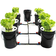 awolsrgiop Hydroponic System, 5 Gallon Hydrokultur DWC Grow System Kit, 20L x 7 Bucket Indoor Hydroponic Anzucht-System Multi Barrel Hydroponic Machine Drip Irrigation System