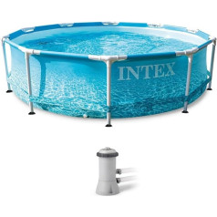 Intex 10ft x 30in Beachside Metal Frame Pool Set