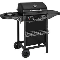 BROILUCK Outdoor Garden Freestanding Gas Barbecue 2+1 Burner Black 4