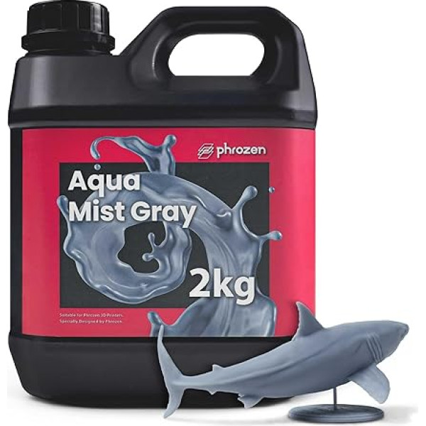 Phrozen Aqua-Resin Oat White | 3D Printer Resin for SLA/DLP/LCD 3D Printer | 405nm Standard Photopolymer Printing Resin | Stable Print Quality Fast Curing - Mist Grey (2 kg)