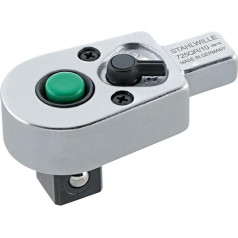 STAHLWILLE 725QR/10 l 1/2“ QR Einsteck-Ratsche l 9x12 mm Aufnahme zum Einstecken in Drehmomentschlüssel l kompakte Bauform l Made in Germany