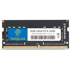 RASALAS 8GB DDR4 2400MHzPC4-19200 (PC4-2400T) Non-ECC Unbuffered 1.2V CL17 1Rx8 DDR4-2400 Single Rank 260 Pin SODIMM Laptop Memory RAM Module 8GB