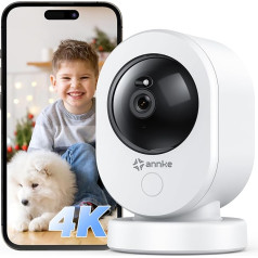 ANNKE 4K WiFi Indoor Surveillance Camera, 8MP 2.4/5GHz WiFi Night Vision Indoor Dog Camera, Motion Detection, 2-Way Audio, Cloud & SD Card Storage, for Babies/Pets Crater Reno