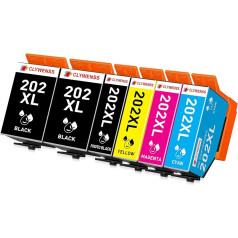 Clywenss 202XL Printer Cartridges Compatible with Epson 202 XL Multipack Cartridges for Expression Premium XP-6000 XP-6100 XP-6105 XP-6005 XP6000 XP6100 XP6105 XP6005 XP6001 XP-6001 Ink Cartridges