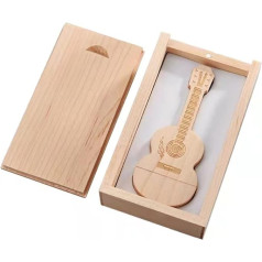 Wooden Guitar USB 3.0 Flash Drive 64GB Memory Stick with Wooden Box (3.0, 64GB)