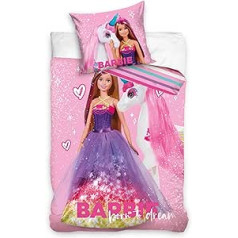 Carbotex Barbie BARB225060 Children's Reversible Bed Linen 135 x 200 cm / 80 x 80 cm